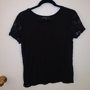 GENERATION LOVE Tee with Lace Cutouts